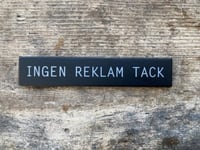 Självhäftande skylt "Ingen Reklam Tack", svart, Beslagsboden