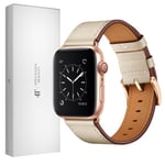 Ranneke nahkaranneke kelloihin Apple Watch Iwatch 4Tech mallia varten ULTRA SE 9 8 7 6 5 4 3 2 1 49 45 44 42 mm Band beige