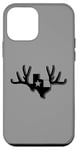 Coque pour iPhone 12 mini Texas Buck Texas Flag Huge Buck Rack Black Texas Flag