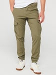 Jack & Jones Jack &amp; Jones Marco Joe Slim Fit Cuffed Cargo Trousers - Khaki, Khaki, Size 28, Inside Leg Short, Men