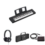 Yamaha NP-15 Piaggero Digital Keyboard with 61 Touch Sensitive Keys bundled with HPH-150 Headphones, Keyboard Bag SC-KB630, and Sustain Pedal