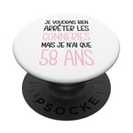 Anniversaire Femme 58 Ans Idée Cadeau Original Drôle PopSockets PopGrip Interchangeable