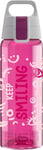 Sigg - Gourde Tritan - Total Color ONE Keep Smiling Rose - Convient Aux Boissons Gazeuses - Lavage Au Lave-Vaisselle - Étanche & Poids Plume - Sans BPA - 0,6L