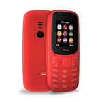 TTfone TT170 UK Sim Free Simple Feature Mobile Phone 1.8inch Screen Camera, Bluetooth Game, Alarm - Pay As You Go (EE, with £20 Credit, Red)