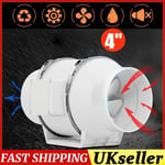 4" InLine Duct Shower Bathroom Kitchen Hydroponics Air Ventilation Extractor Fan