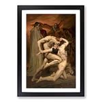 Big Box Art Dante and Virgil by William Adolphe Bouguereau Framed Wall Art Picture Print Ready to Hang, Black A2 (62 x 45 cm)