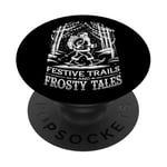 Festive Sentiers Frosty Tales Santa Christmas en raquettes PopSockets PopGrip Adhésif