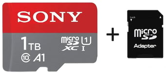 Sony 1 To Carte Mémoire Micro sd - Class 10 + Adaptateur Lecteur Carte Memoire