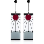 925 Sterling Silver Tanjiro Örhängen,anime Demon Slayer Cosplay Tanjiro Black Earrings Öronklämma Kimetsu No Yaiba Hanafuda Halloween För Män Kvinnor Örhänge