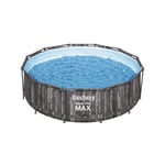 Bestway Piscine tubulaire ronde - STEEL PRO MAX Ø 366 cm H. 100 Décor bois