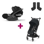 Cybex Pack Poussette Duo Libelle Magic Black + adaptateurs Coque Cloud T i-Size Sepia