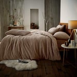 GC GAVENO CAVAILIA Fleece Bedding King Size Duvet set - Faux Fur Duvet Cover Set (230x220) - Breathable Fluffy Quilt Cover & Pillow Cases - Thermal Warm Soft Teddy Bear Bedding & Linen - Mink