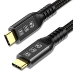 ConnBull Cable Thunderbolt 4 2m, High Speed USB C Cable Supporte Transfert de données 40Gbps/ Display 8K@60Hz/ Super Fast Charge 100W pour iPhone 15 Pro, Macbook Air/Pro, iPad Pro