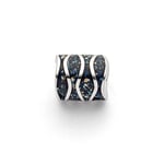 DUR P4258 Pendentif vague pour collier en argent sterling 925 avec mosaïque Opale de mer Noir, 11 mm, Argent sterling, Pas de gemme
