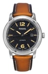 Fossil Heritage Luggage Leather Strap Black Dial Automatic ME3233 50M Mens Watch