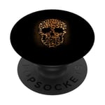 Tête de mort léopard pour homme et femme, imprimé animal guépard, décoloré PopSockets PopGrip Interchangeable