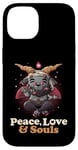 iPhone 14 Peace Love Souls Demon Goat Pentagram Satanic Cute Baphomet Case