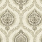 Wallquest Sunhani Grey Gold Wallpaper Classic Traditional Acrylic Coated Paper