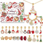 Calendrier de l'Avent 2024 Fille Bijoux - Calendrier de Noël - 24 garnissages - Bijoux pour femme - Cadeaux de Noël pour filles, femmes, adolescentes (blanc)