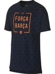 Nike FC Barcelona Squad Football T-Shirt Sz L Blue Orange 913403-451