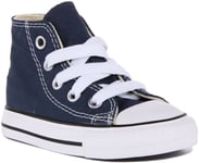 Converse Ashi Core Infants Lace Up High Top Trainers In Black Uk Size 4 - 9