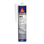 Mastic-colle Hybride Multi-usages Spéciale Marine, Sikaflex-591, 300 ml, Blanc (Réservé aux Professionnels)