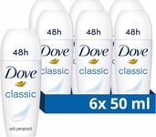 Dove Original Classic 0% Alcohol 48Hrs Anti-Perspirant Deodorant Roll On 6x50ml