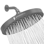 SparkPod Pomme de douche fixe - Pluie haute pression - Look moderne de luxe - Installation facile sans outil - Remplacement parfait et réglable pour votre pommeau de douche de salle de bain (rond de