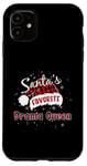 Coque pour iPhone 11 Plaid de Noël préféré de Funny Santa, reine de Noël, buffle