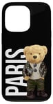 Coque pour iPhone 13 Pro Cool Teddy Bear in Paris France Illustration Graphic Designs