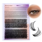 Cluster Lashes Extension Upper and Lower Lash Clusters D curl 40D+50D 0.07mm 12-18mm Mixed Individual Eyelash Clusters Wispy DIY Cluster Eye Lashes with Bottom Lashes