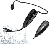 Microphone Fitness Serre-tête sans Fil 2.4G,Micro sans Fil Imperméable et Anti-Sueur pour Instructeur de Fitness,Yoga,Pilates,Spinning,PA,Haut-Parleur,G100-1(Q1129)