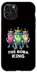 Coque pour iPhone 11 Pro Boba King Illustration drôle Boba Tea Drinker