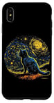 Coque pour iPhone XS Max Chat noir Van Gogh Nuit étoilée Propriétaire Chat Maman Papa