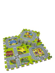 Play Floor With Roads And City Made In Eva Foam, 9 Foam Tiles Patterned Magni Toys