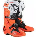 Crosstövlar alpinestars - Tech 10 enduro svart fluorescerande orange vit 47 mikrofiber