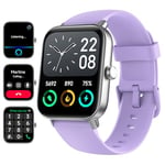 Smart Watch for Men Women - Fitness Tracker [Bluetooth Call&Alexa Built-in] with Heart Rate Monitor, Activity Tracker, Step Counter, Sleep Monitor, Smartwatch for Andriod iOS (Purple)