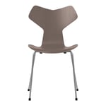 Fritz Hansen - Grand Prix 3130 Deep Clay Fargad Ask/Silver Grey - Spisestoler - Arne Jacobsen - Beige,Grå - Metall/Tre