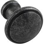 HALCÖ Söll Bouton de meuble en métal galvanisé Noir passivé Diamètre 30 mm Profondeur 28 mm