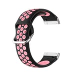 Silikon Träningsarmband Armband Versa 3/Fitbit Sense - Svart/Ros Svart/Rosa Svart/Rosa