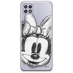 ERT GROUP Coque de téléphone Portable pour Samsung A22 5G Original et sous Licence Officielle Disney Motif Minnie 012 Parfaitement adapté à la Forme du téléphone Portable, partiel imprimé