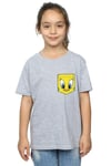 Tweety Pie Face Faux Pocket Cotton T-Shirt