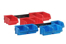 Jeu de bacs, PP, avec 2 rails en plastique 5 x t. 1 bleu, 5 x t. 2 rouges