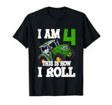 I Am 4 This is How I Roll Four Year Old Tractor 4th Birthday T-Shirt