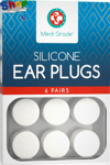 Medi  Grade  Silicone  Ear  Plugs  for  Sleep ,  6  Pairs ,  27Db -  Mouldable