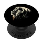 Graphique de la forêt lion - Illustration vintage du Roi Lion PopSockets PopGrip Interchangeable