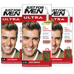 3x Just For Men Ultra Easy Comb In Autostop A25 Light Brown Hair Colour Dye