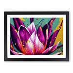 Tulip Flower Splash Vol.2 Abstract H1022 Framed Print for Living Room Bedroom Home Office Décor, Wall Art Picture Ready to Hang, Black A2 Frame (64 x 46 cm)