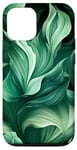 iPhone 15 Elegant Green Nature Plants Swirling Pattern Case