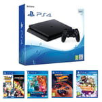 PlayStation 4 Slim 500Gb + 4 peliä